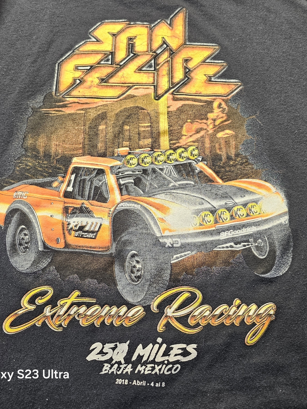 Mens San Felipe Extreme Racing Graphic Tee - Black & Orange